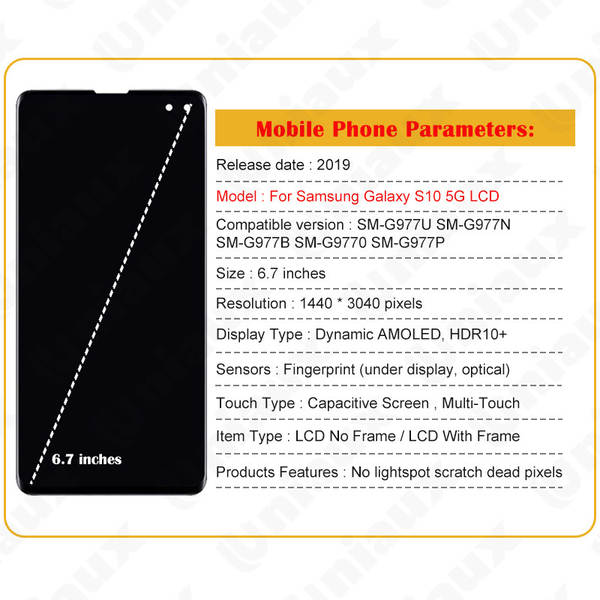 Aplicável Samsung S10 5G / G977 Telemóvel ecrã total original LCD touchscreen