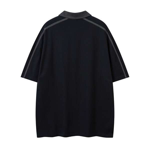 Vestido masculino de verão de 2025 novo estilo americano de t-shirt de polo esportivo em linha com mangas curtas de casal