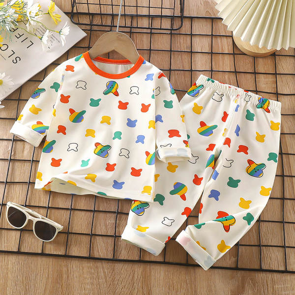 Conjunto de pijama para crianças de primavera
