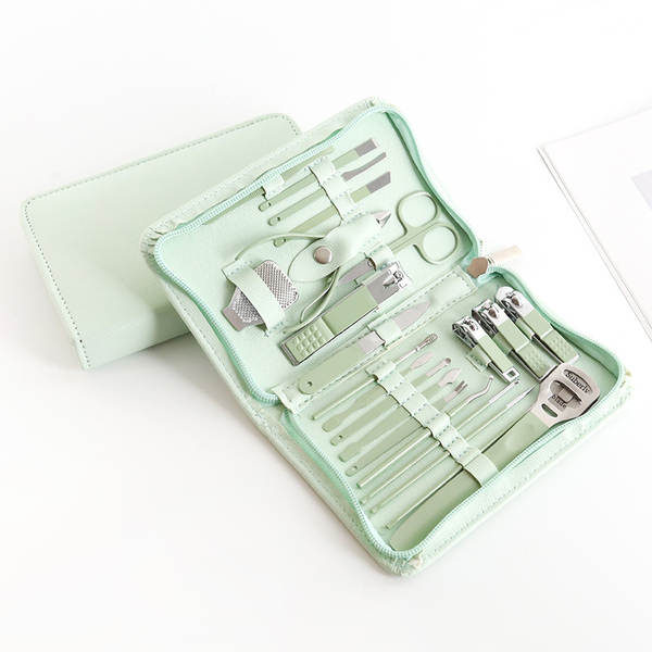 Caixa de couro 7 peças de kit de ferramentas de beleza do fabricante de pacotes de presentes de impressão LOGO faca de unhas de corte de unhas