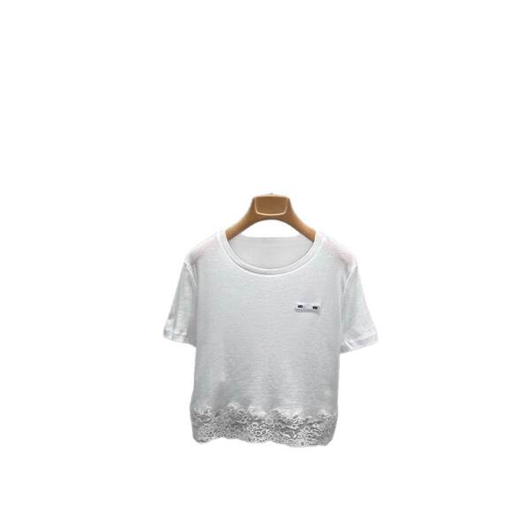 2025 Primeira Primavera Novo Southern Oil Miu Redução de Idade doce Meredith Pintura de logotipo de pano de fundo T-shirt de luva curta