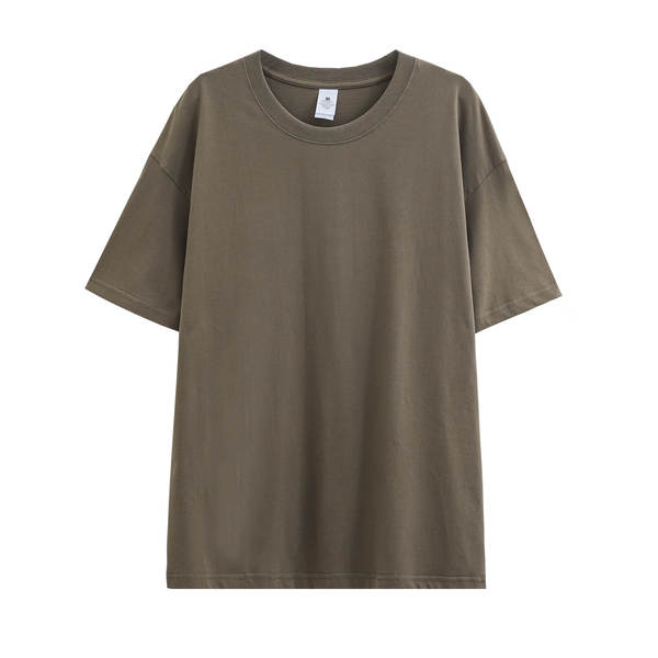 Novo peso pesado de 230 gramas algodão puro branco pano de pano curto T-shirt feminino folheto semi-lençado camiseta masculina por atacado