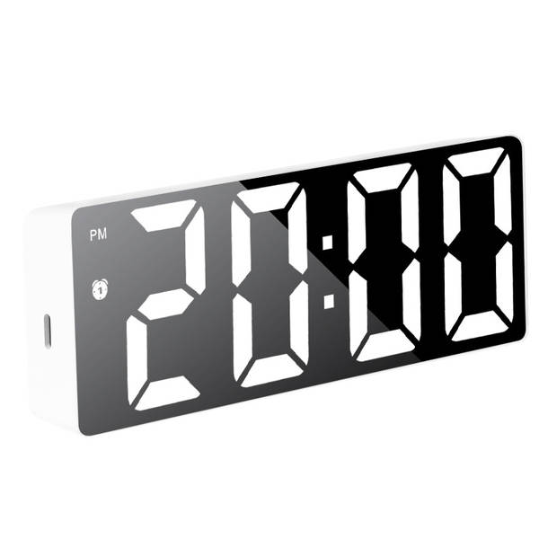 Pequeno relógio de despertador de mesa relógio eletrônico LED nocturno espelho de tempo silencioso monitor de relógio de mesa digital