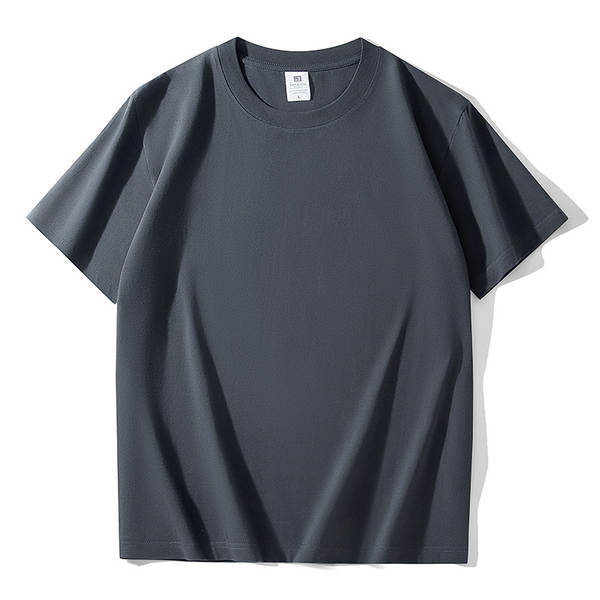T-shirt masculino com mangas curtas e pesadas de algodão puro 230 gramas Jovens com mangas redondas de roupa de roupa pura