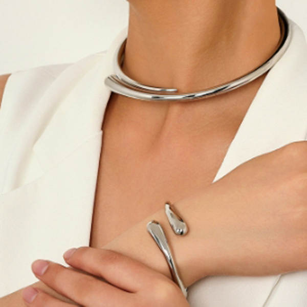 1 conjunto de moda europeia-americana simples metal pesado geométrico de forma de círculo brilhante feminino pulseira anel de joalharia