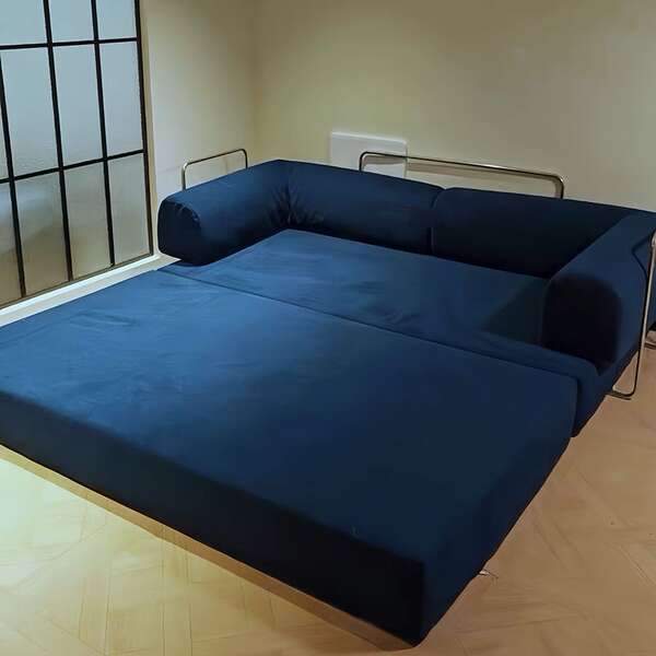 Sofá de compressão artesanal pequeno quarto de estar cama de sofá dobrável para três pessoas sofá-cama de módulo preguiçoso