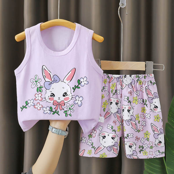 Vestido de verão infantil de algodão
