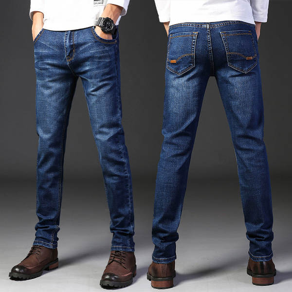 Fabricante de vendas diretas de jeans masculinos de primavera e verão de luxo boa qualidade resiliente negócios de lazer homens jeans calças longas