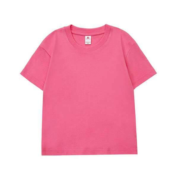 Camiseta de algodão puro para crianças 220 gramas de algodão personalizado padrão de logotipo para crianças vestido de verão para o comércio exterior