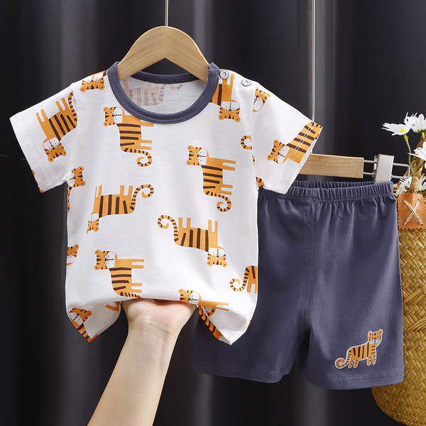 Conjunto de verão infantil de algodão