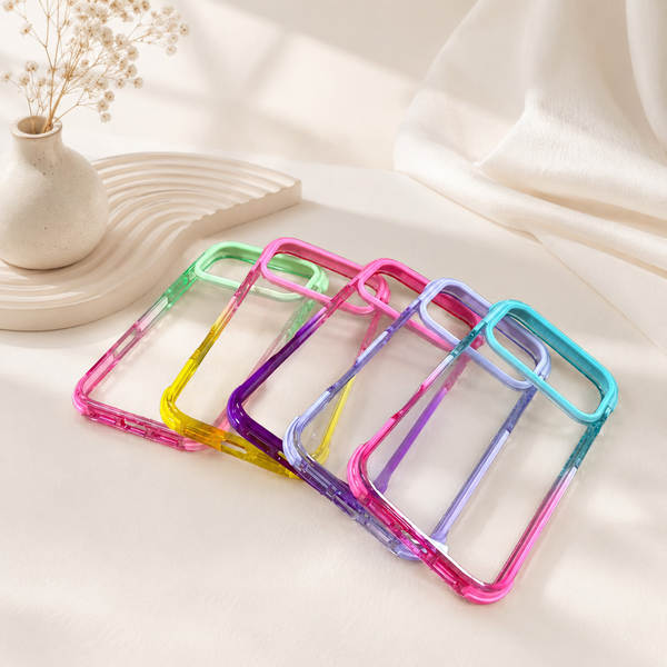 Aplicável à Apple 17 Cell Phone Shell colorido gradual tpe iphone17promax Shell duro transparente 17pro triunfo