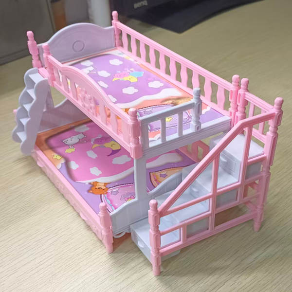 Assemblar brinquedos boneca cama em casa simulação pequena m