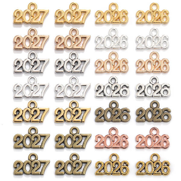 Fabricante de vendas diretas de acessórios de jóias DIY Número Suspensão 2025 2026 2027 9x14mm