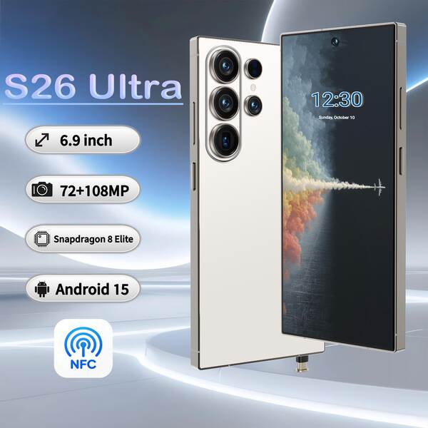 S26 Ultra Smartphones Transfronteiriços Android de 7,3 polegadas com suporte ao NFC