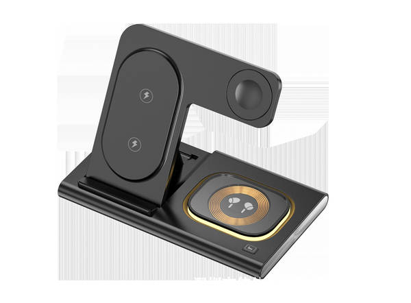 Carregador sem fio transfronteiriço de três em um Carregador sem fio duplo para carregamento rápido para Apple/Samsung