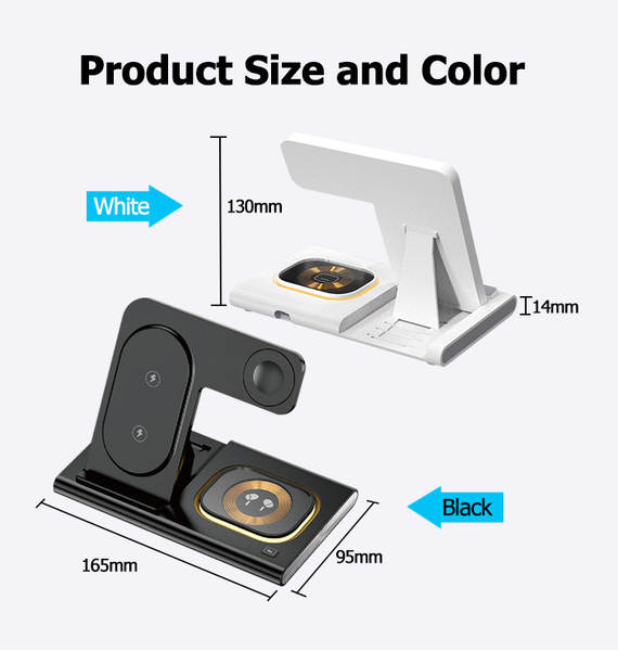 Carregador sem fio transfronteiriço de três em um Carregador sem fio duplo para carregamento rápido para Apple/Samsung