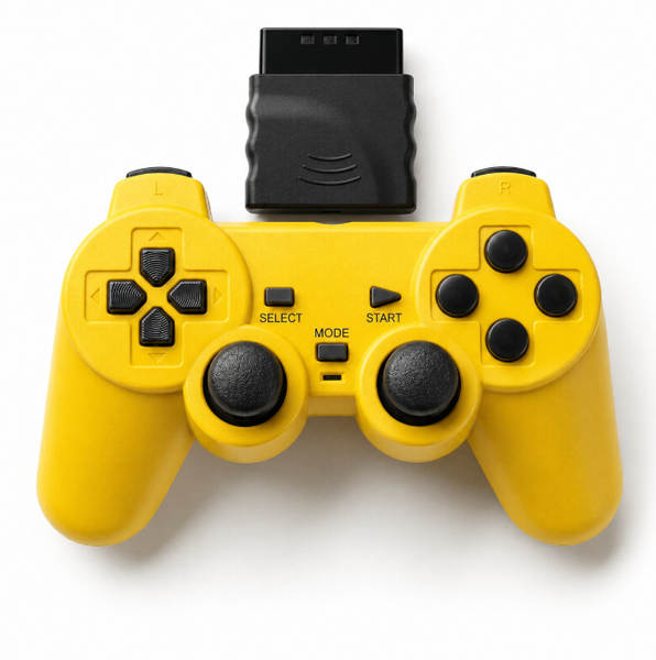 Jogo sem fio PS2 bracelete duplo vibração 2.4G bracelete sem fio com suporte para PS2 host transparente cor