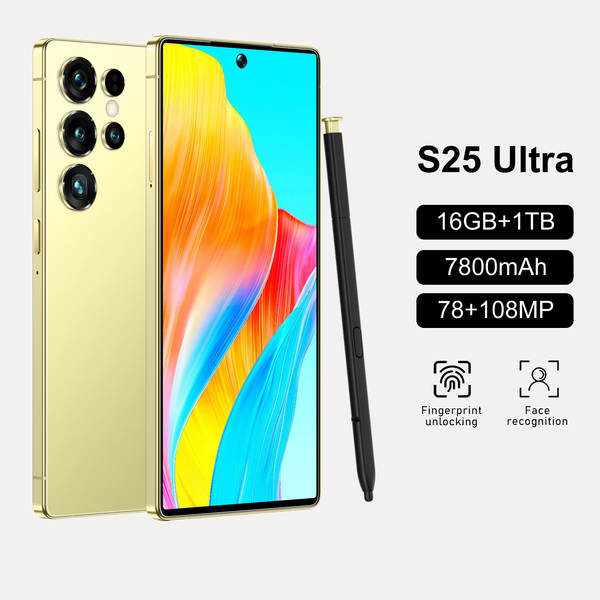 S25 Ultra Transfronteiriço Mobile Global Versão Real 4G Rede Perforada ecrã de 7,3 polegadas Introduzido 3+16g