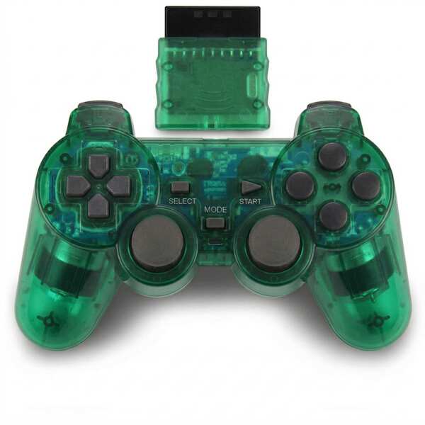 Jogo sem fio PS2 bracelete duplo vibração 2.4G bracelete sem fio com suporte para PS2 host transparente cor