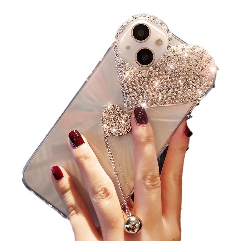 Aplicável ao iPhone 17 Capa de celular criativa de amor 16 Promax Apple 15 Capa de proteção 14 Luxo de moda