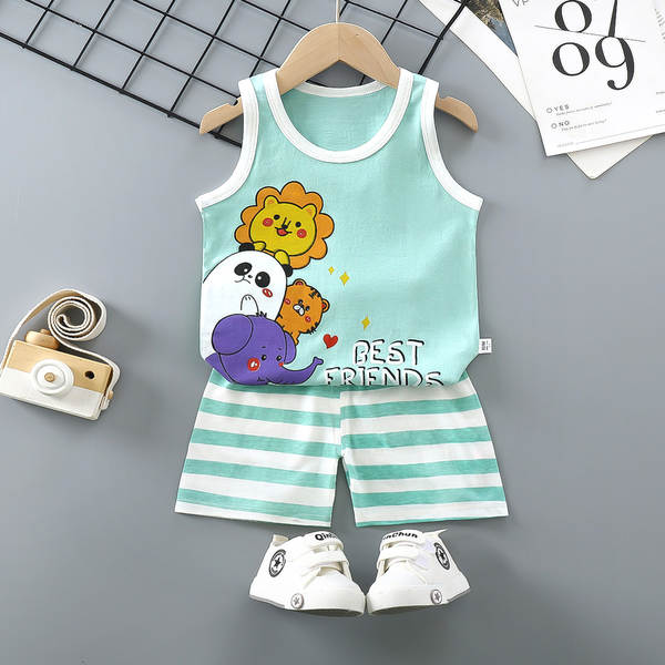 Vestido de verão infantil de algodão