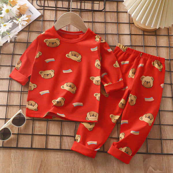 Conjunto de pijama para crianças de primavera