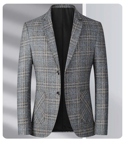 Transfronteiriço masculino de alta qualidade primavera outono recreativo grão de café cor casual negócios jantar vestido casaco roupa de banho