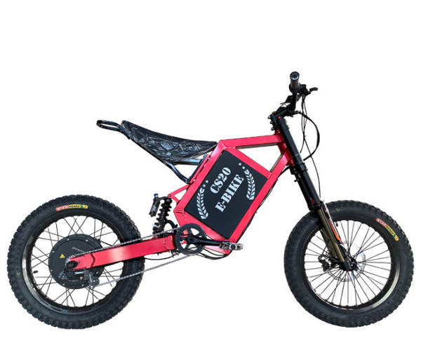 CS20 rack de liga de alumínio elétrico off-road bicicleta bombardeiro invisível de alta potência 5000W 72V
