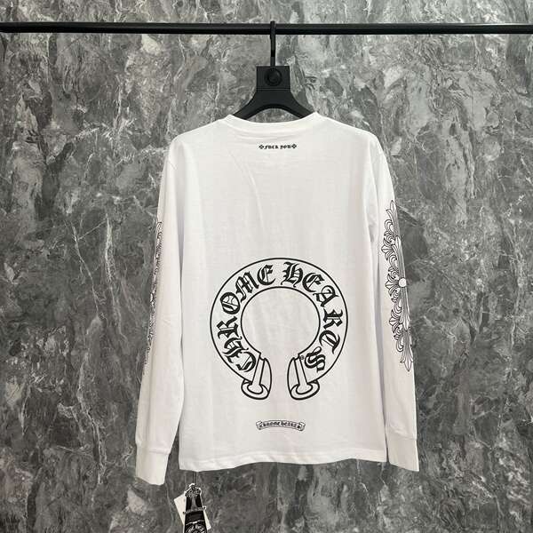 T-shirt correto cross-border Chrome Heart de alta qualidade dupla de algodão puro para homens e mulheres