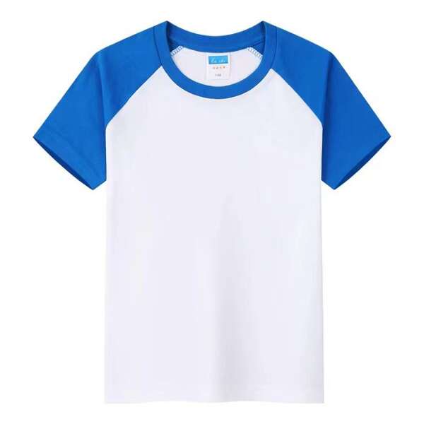 Venda direta de fábrica para meninos e meninas doces da mesma cor de algodão puro 180 gramas Camiseta de Criança personalizada de pulseira curta logo de impressão