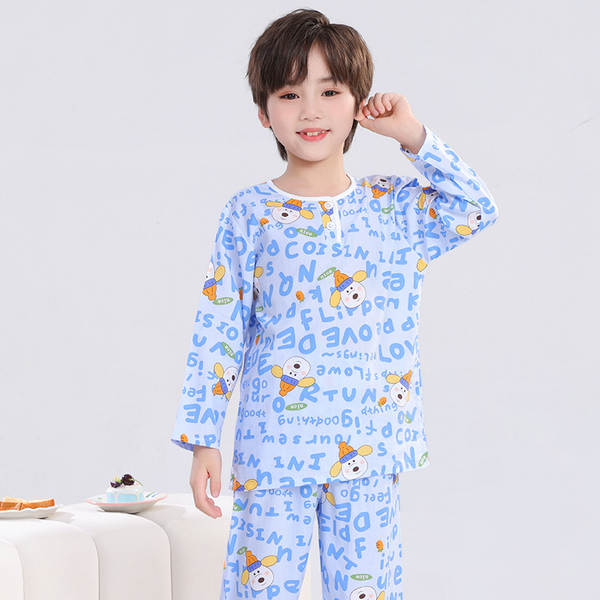 Conjunto de pijama infantil de algodão para verão