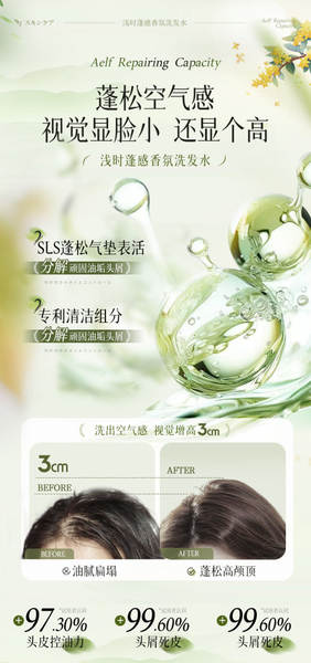 Shampoo com aroma de jasmim e flor de laranjeira
