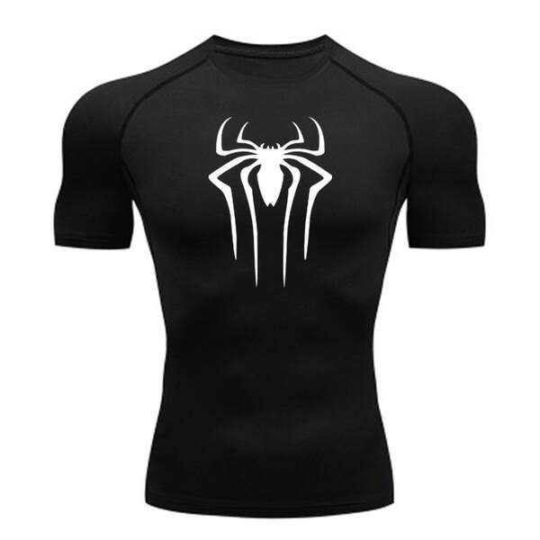 Camiseta de esporte comprimida de verão de pulseira curta para homens Camiseta de fitness de corrida rápida Seca para o ginásio Camiseta de fitness S-3XL