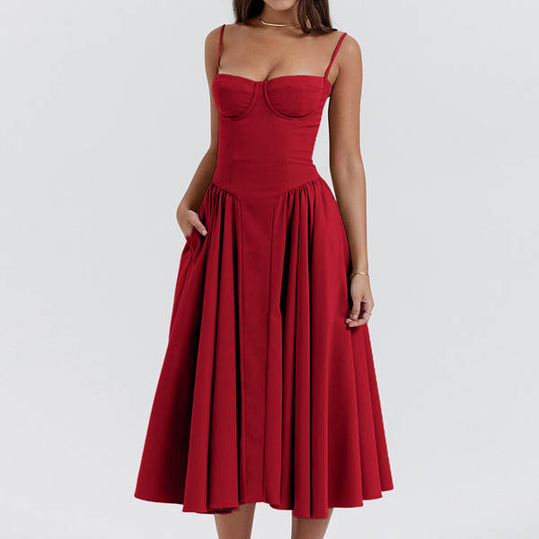 2026 Verão Novo Transfronteiriço Europeu e Americano Roupa de Mulher de Comércio Exterior Roupa de Mulher Francesa de vestido sem mangas