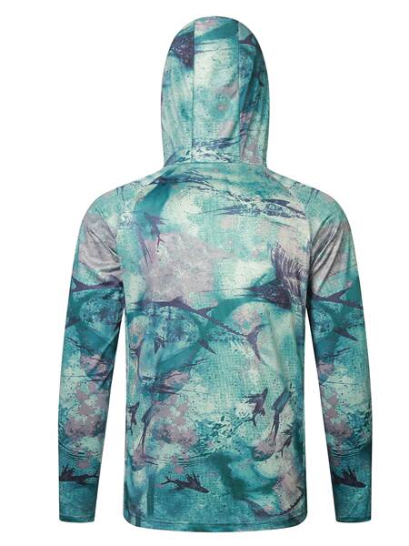 Camiseta de pesca masculina com mangas compridas e secas para o verão
