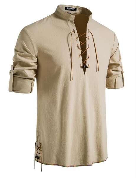 Camiseta transfronteiriça masculina de alta qualidade Henry Camiseta hippie para homens de estilo europeu-americano com mangas longas de praia