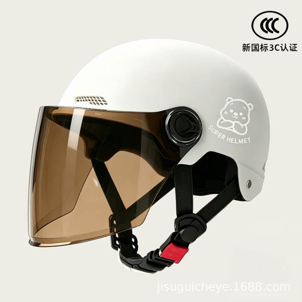 Novo modelo nacional 3C certificado capacete elétrico para motocicletas masculino e feminino quatro temporadas chapéu de segurança geral para adultos semicondutores