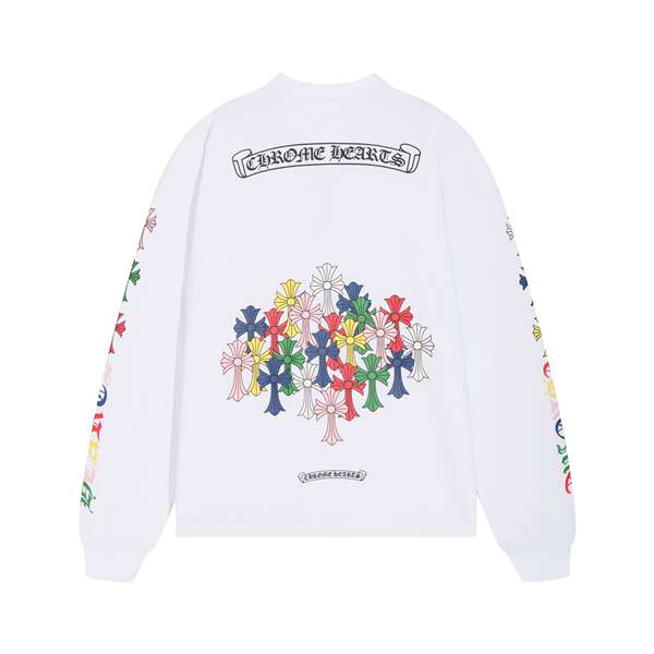 Camiseta de algodão transfronteiriço Chrome Heart Crown Camiseta de algodão transfronteiriço para homens e mulheres