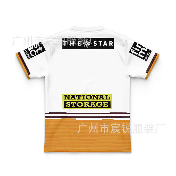 T-shirt de futebol NRL 2023 T-shirt de treinamento de cavalo de corrida em casa para crianças com mangas curtas T-shirt de esportes transfronteiriço