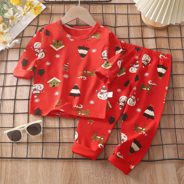Conjunto de pijama para crianças de primavera