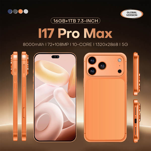 i17Pro Max Telemóvel Transfronteiriço de 7,3 polegadas Grande ecrã 3+64GB Real 4G Android Smartphone 1 para 1