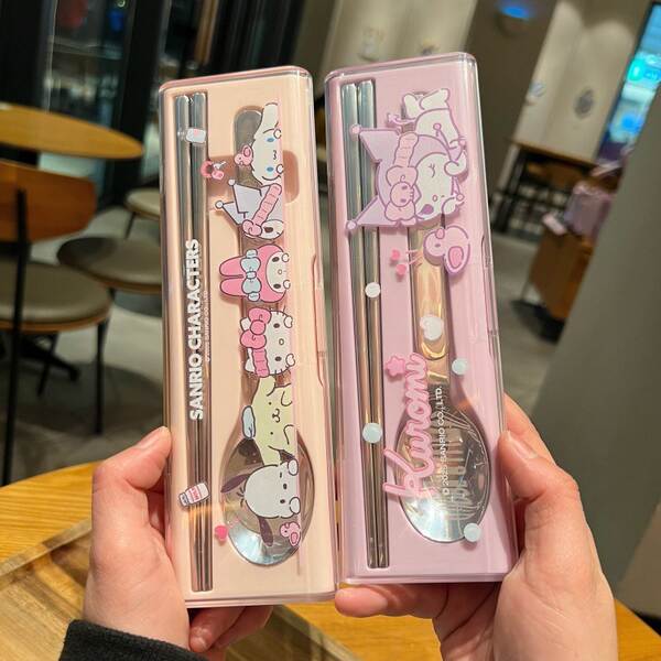 Conjunto de Talheres de Aço Inox 304 com Desenho de Cão