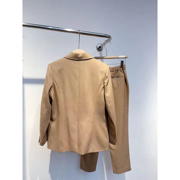 Outono novo modelo de roupas femininas de lã de lenha real misturado vestido de lâmina reta vestido de calça profissional fabricante de conjuntos de vendas diretas