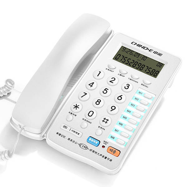 Telemóvel C168 telefônico de escritório de casa com fio de telefone fixo de câmara de chamadas sem bateria