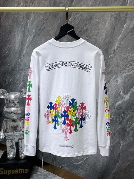 Camiseta de algodão transfronteiriço Chrome Heart Crown Camiseta de algodão transfronteiriço para homens e mulheres