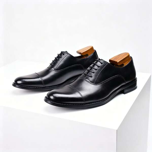 Sapatos de couro Oxford masculino