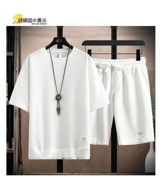T-shirt masculino de calça curta com calças masculinas de moda masculina de verão