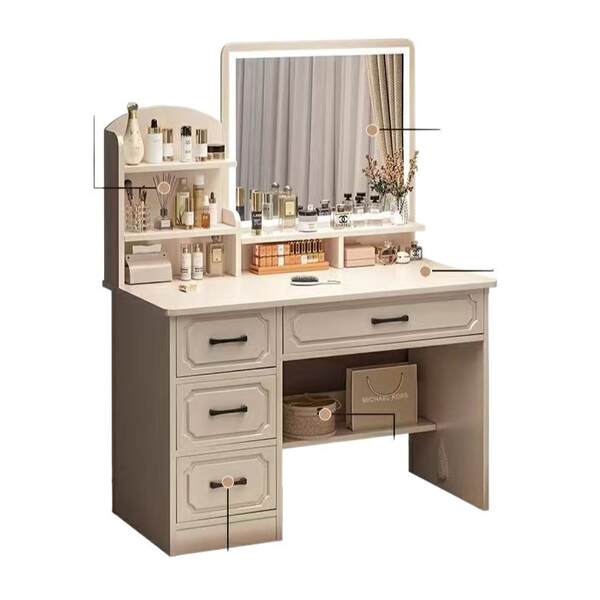 Escritório de maquiagem moderno simples mesa de maquiagem pequeno dormitório de cabine de escritório mesa de maquiagem europeia vermelha