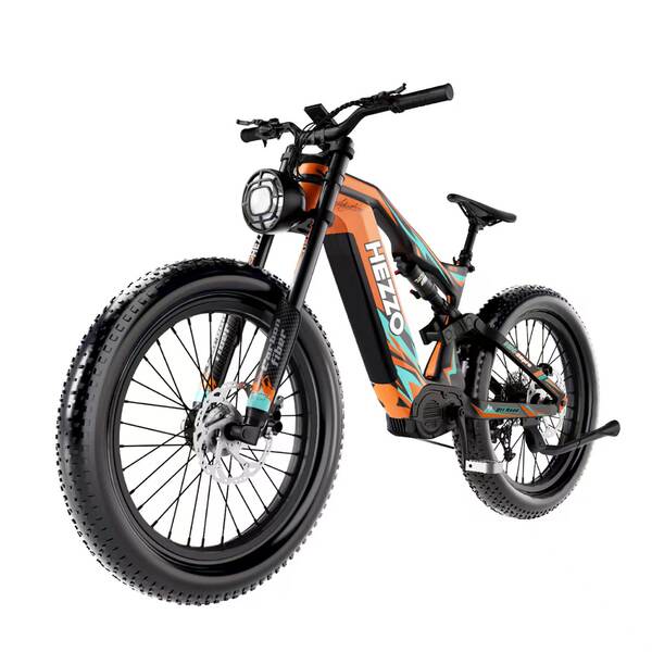 HEZZO bicicletas elétricas de fibra de carbono de 1500W26 polegadas de velocidade de neve de longa duração