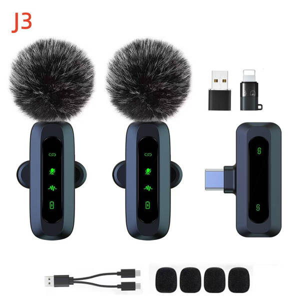 Transfronteiriço Modelo Privado Novo J3 Um Track Dois Cravos Sem Fio Microfone Transmissão ao Vivo Rádio Redução de Ruído Microfone sem Fio
